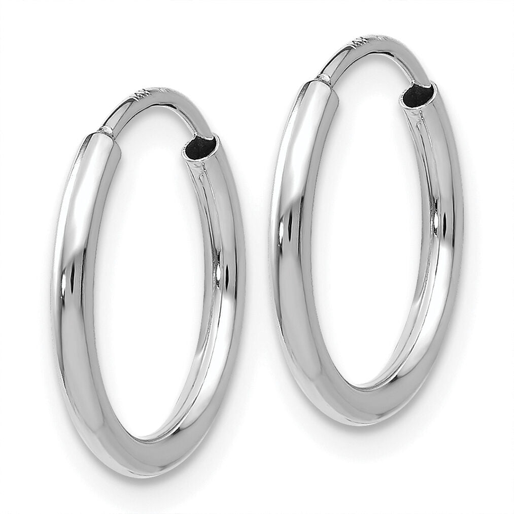 14k White Gold 1.5mm Polished Endless Hoop Earrings-XY1181