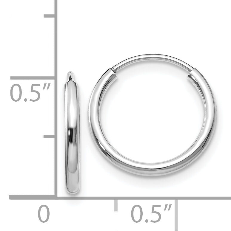 14k White Gold 1.5mm Polished Endless Hoop Earrings-XY1181
