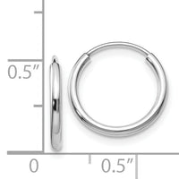 14k White Gold 1.5mm Polished Endless Hoop Earrings-XY1181