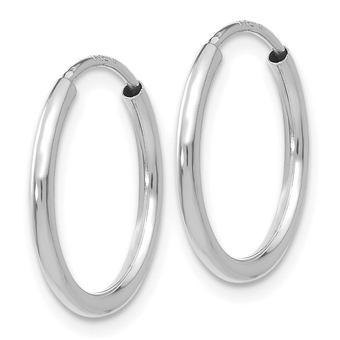 14k White Gold 1.5mm Polished Endless Hoop Earrings-XY1182