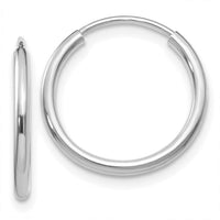 14k White Gold 1.5mm Polished Endless Hoop Earrings-XY1182