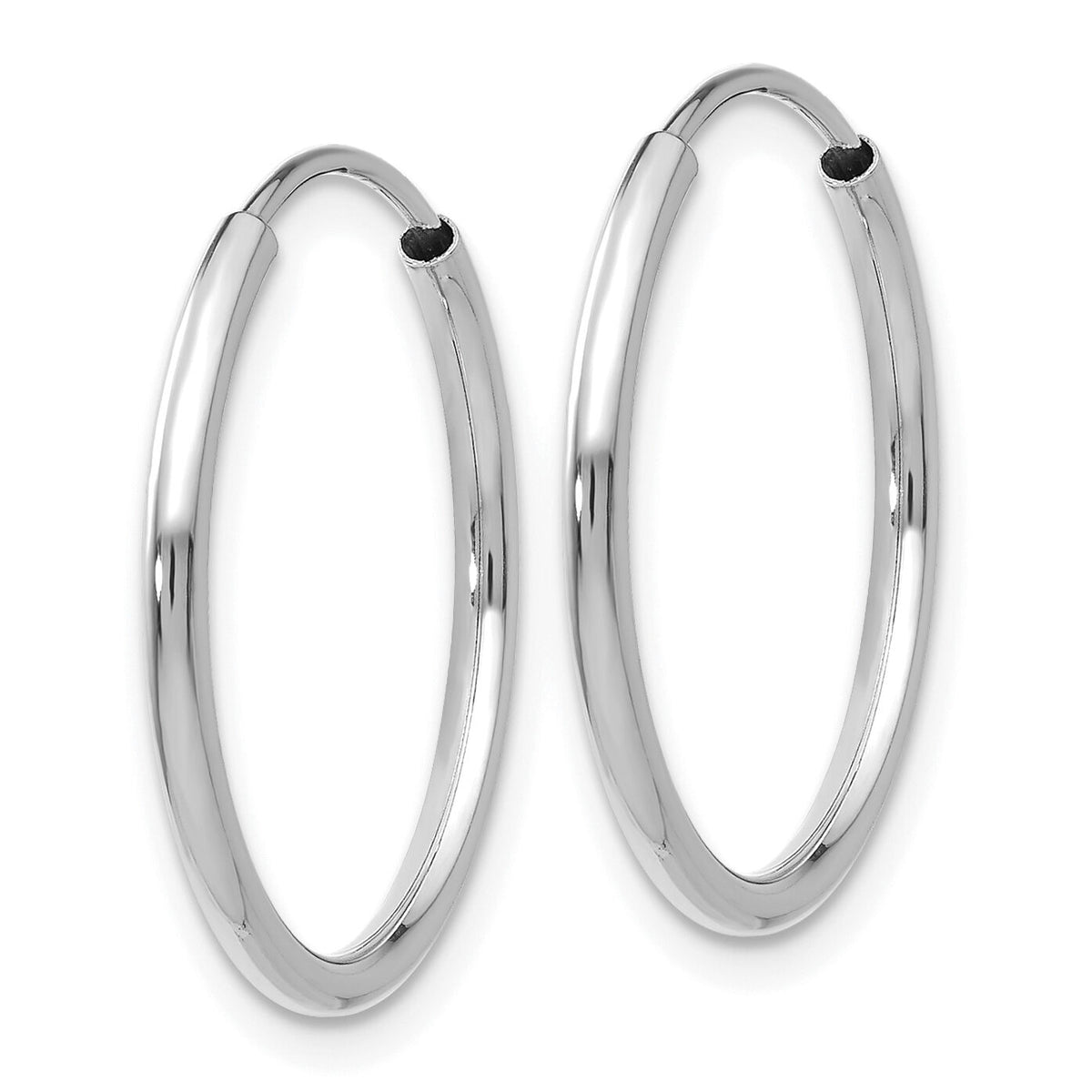 14k White Gold 1.5mm Polished Endless Hoop Earrings-XY1183