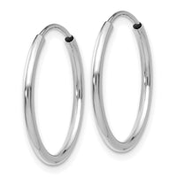 14k White Gold 1.5mm Polished Endless Hoop Earrings-XY1183