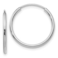 14k White Gold 1.5mm Polished Endless Hoop Earrings-XY1183