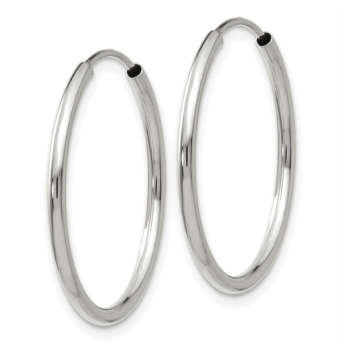 14k White Gold 1.5mm Polished Endless Hoop Earrings-XY1184