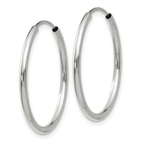14k White Gold 1.5mm Polished Endless Hoop Earrings-XY1184