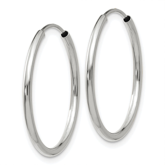14k White Gold 1.5mm Polished Endless Hoop Earrings-XY1184