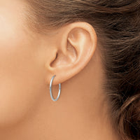 14k White Gold 1.5mm Polished Endless Hoop Earrings-XY1184