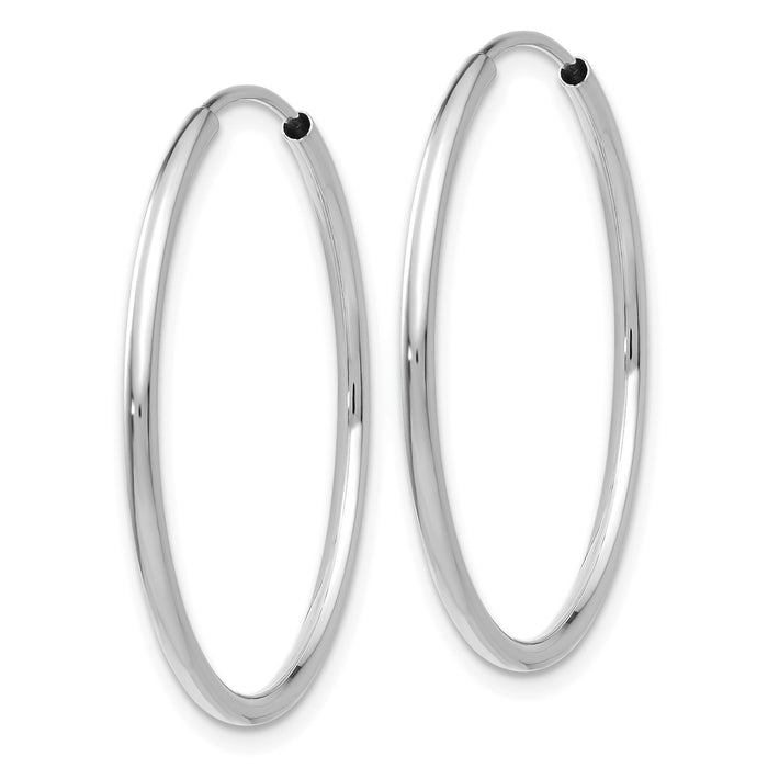 14k White Gold 1.5mm Polished Endless Hoop Earrings-XY1185