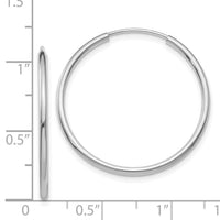 14k White Gold 1.5mm Polished Endless Hoop Earrings-XY1185