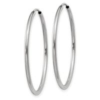 14k White Gold 1.5mm Polished Endless Hoop Earrings-XY1186