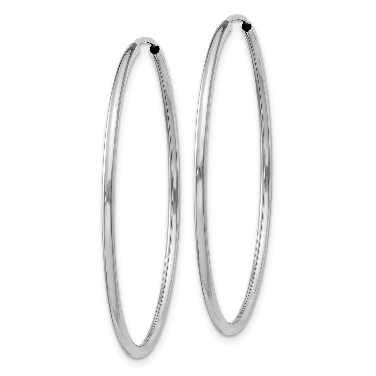 14k White Gold 1.5mm Polished Endless Hoop Earrings-XY1187