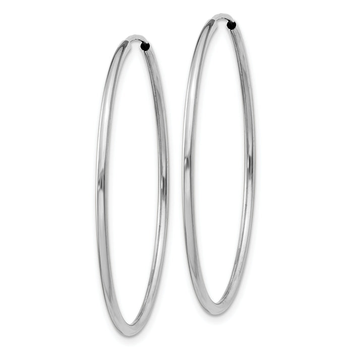 14k White Gold 1.5mm Polished Endless Hoop Earrings-XY1187