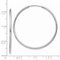 14k White Gold 1.5mm Polished Endless Hoop Earrings-XY1187