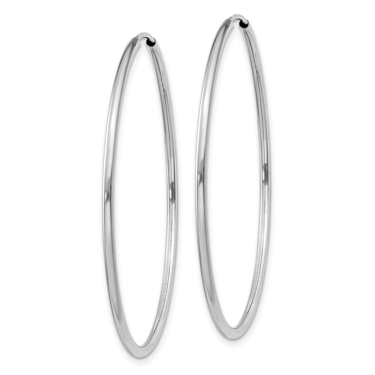 14k White Gold 1.5mm Polished Endless Hoop Earrings-XY1188