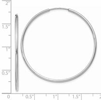 14k White Gold 1.5mm Polished Endless Hoop Earrings-XY1188