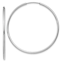 14k White Gold 1.5mm Polished Endless Hoop Earrings-XY1188