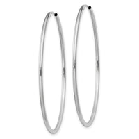 14k White Gold 1.5mm Polished Endless Hoop Earrings-XY1189