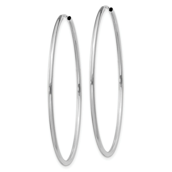14k White Gold 1.5mm Polished Endless Hoop Earrings-XY1189