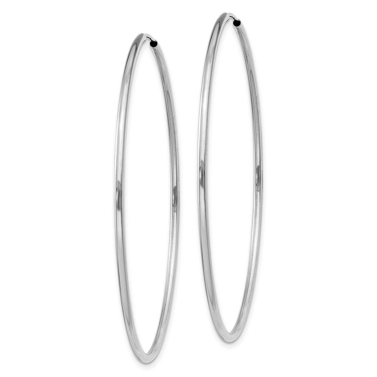 14k White Gold 1.5mm Polished Endless Hoop Earrings-XY1190
