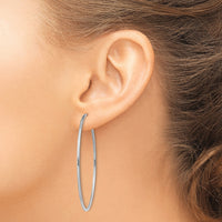 14k White Gold 1.5mm Polished Endless Hoop Earrings-XY1190