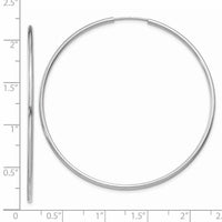 14k White Gold 1.5mm Polished Endless Hoop Earrings-XY1190