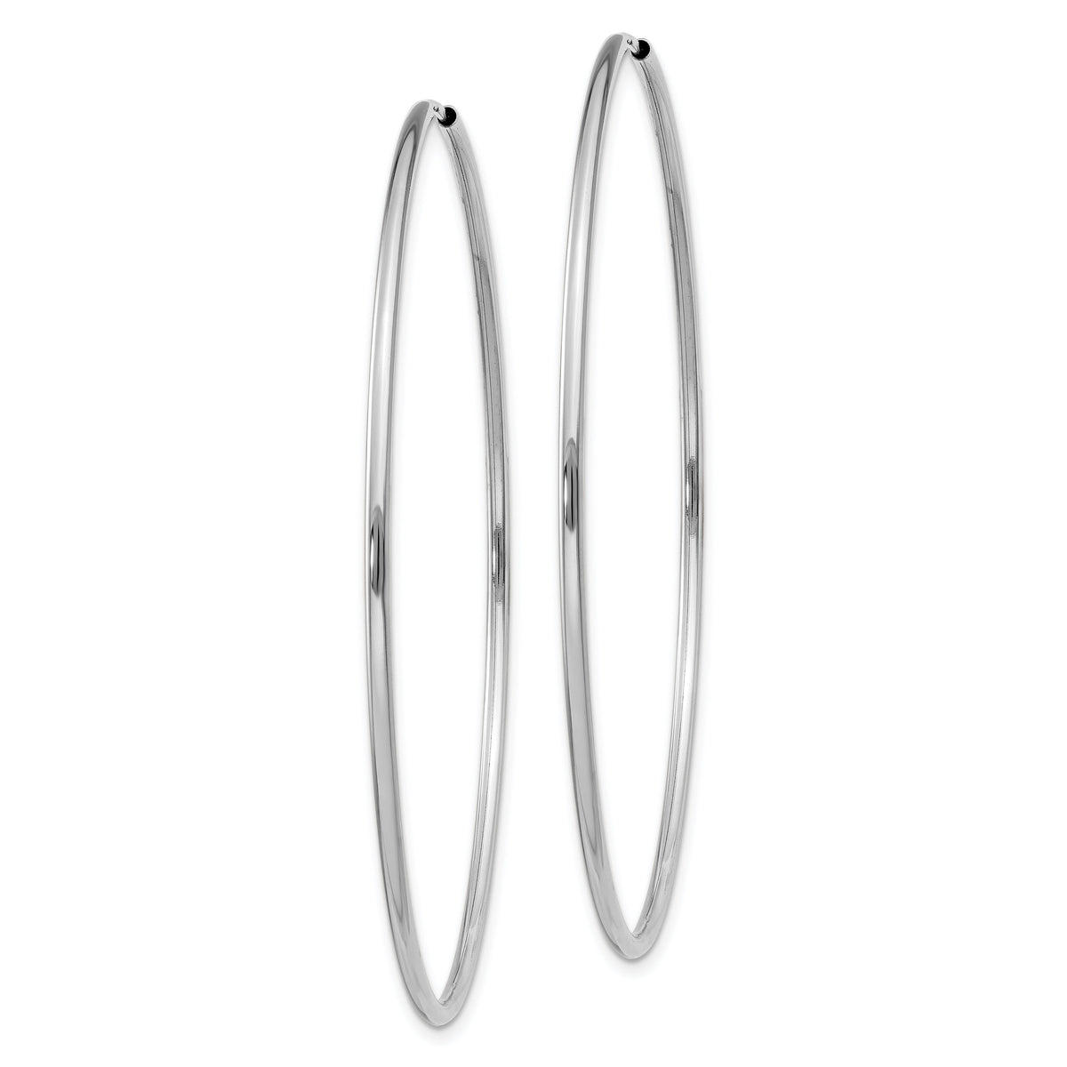 14k White Gold 1.5mm Polished Endless Hoop Earrings-XY1191