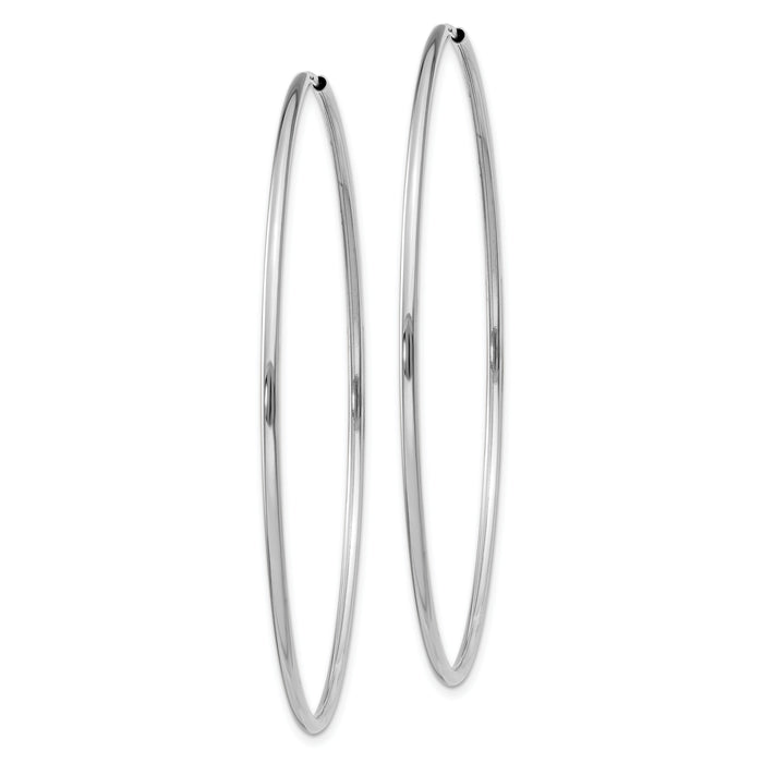 14k White Gold 1.5mm Polished Endless Hoop Earrings-XY1191