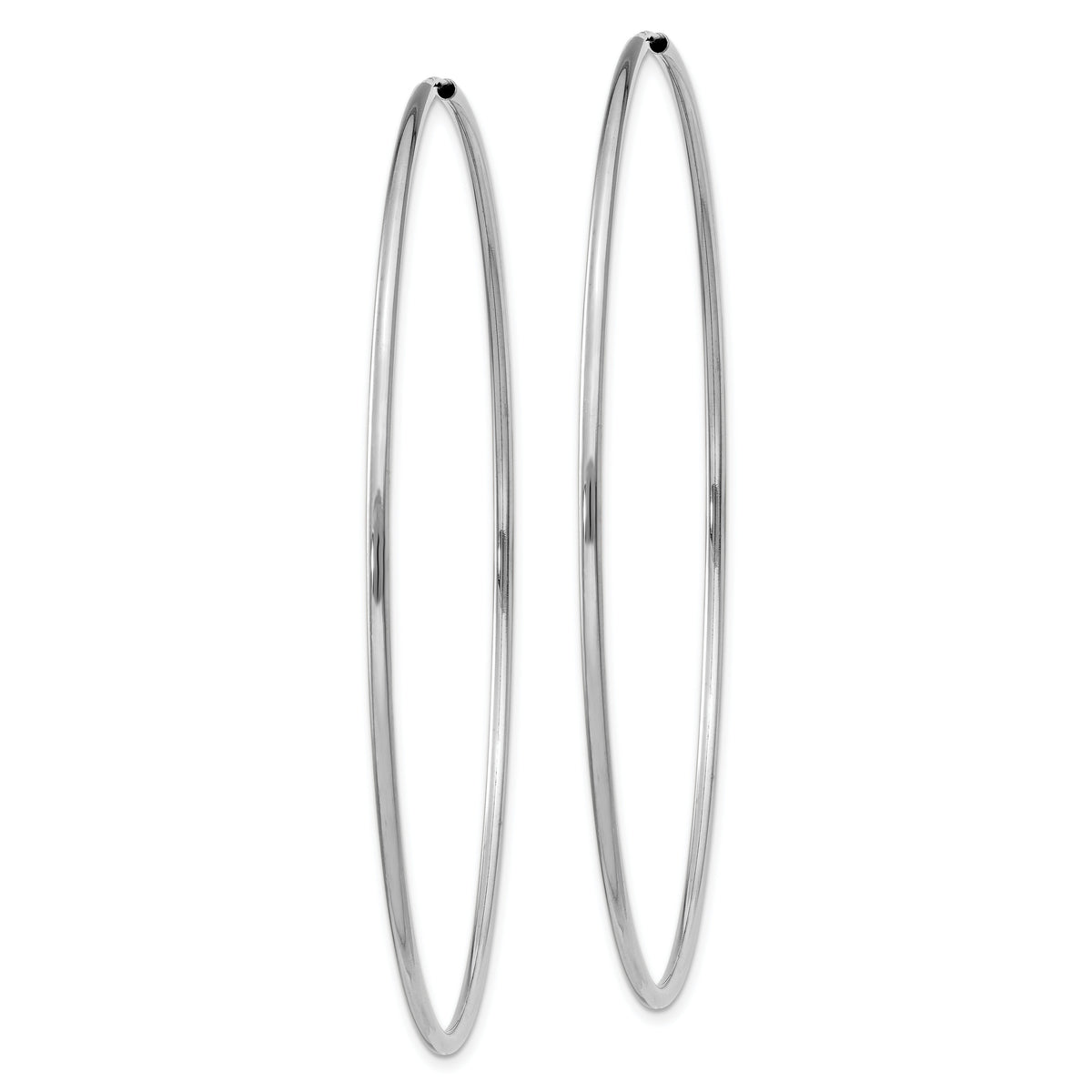14k White Gold 1.5mm Polished Endless Hoop Earrings-XY1192