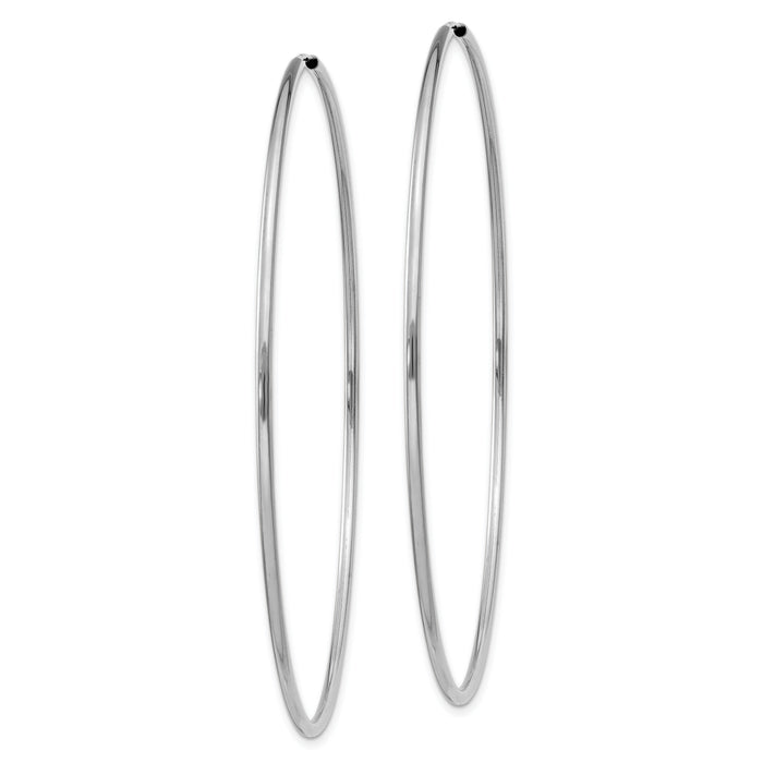 14k White Gold 1.5mm Polished Endless Hoop Earrings-XY1192