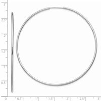 14k White Gold 1.5mm Polished Endless Hoop Earrings-XY1192