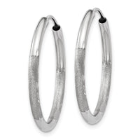 14k White Gold 2mm Diamond-cut Endless Hoop Earrings-XY1202