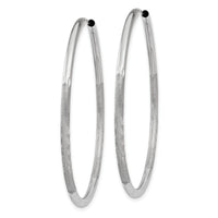 14k White Gold 2mm Diamond-cut Endless Hoop Earrings-XY1204