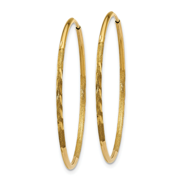 14k 1.20mm Diamond-cut Endless Hoop Earring-XY1215