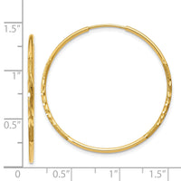 14k 1.20mm Diamond-cut Endless Hoop Earring-XY1215