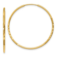 14k 1.20mm Diamond-cut Endless Hoop Earring-XY1215