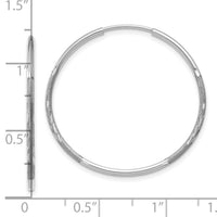 14K White Gold 1.20mm Diamond-cut Endless Hoop Earring-XY1216W