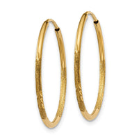 14k 1.20mm Diamond-cut Endless Hoop Earring-XY1217