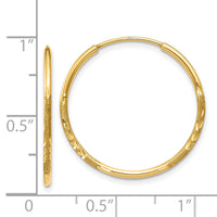 14k 1.20mm Diamond-cut Endless Hoop Earring-XY1217