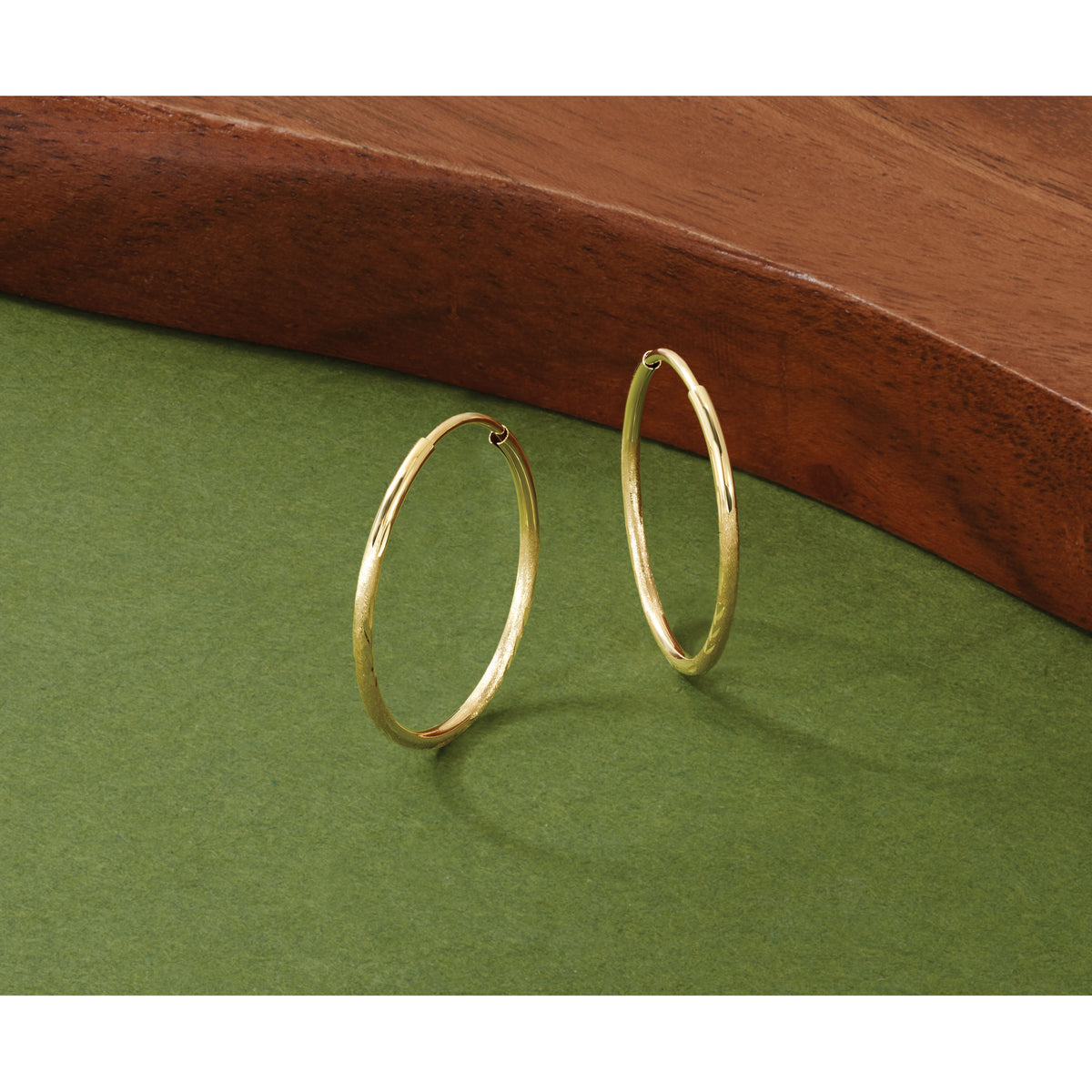 14k 1.20mm Diamond-cut Endless Hoop Earring-XY1217