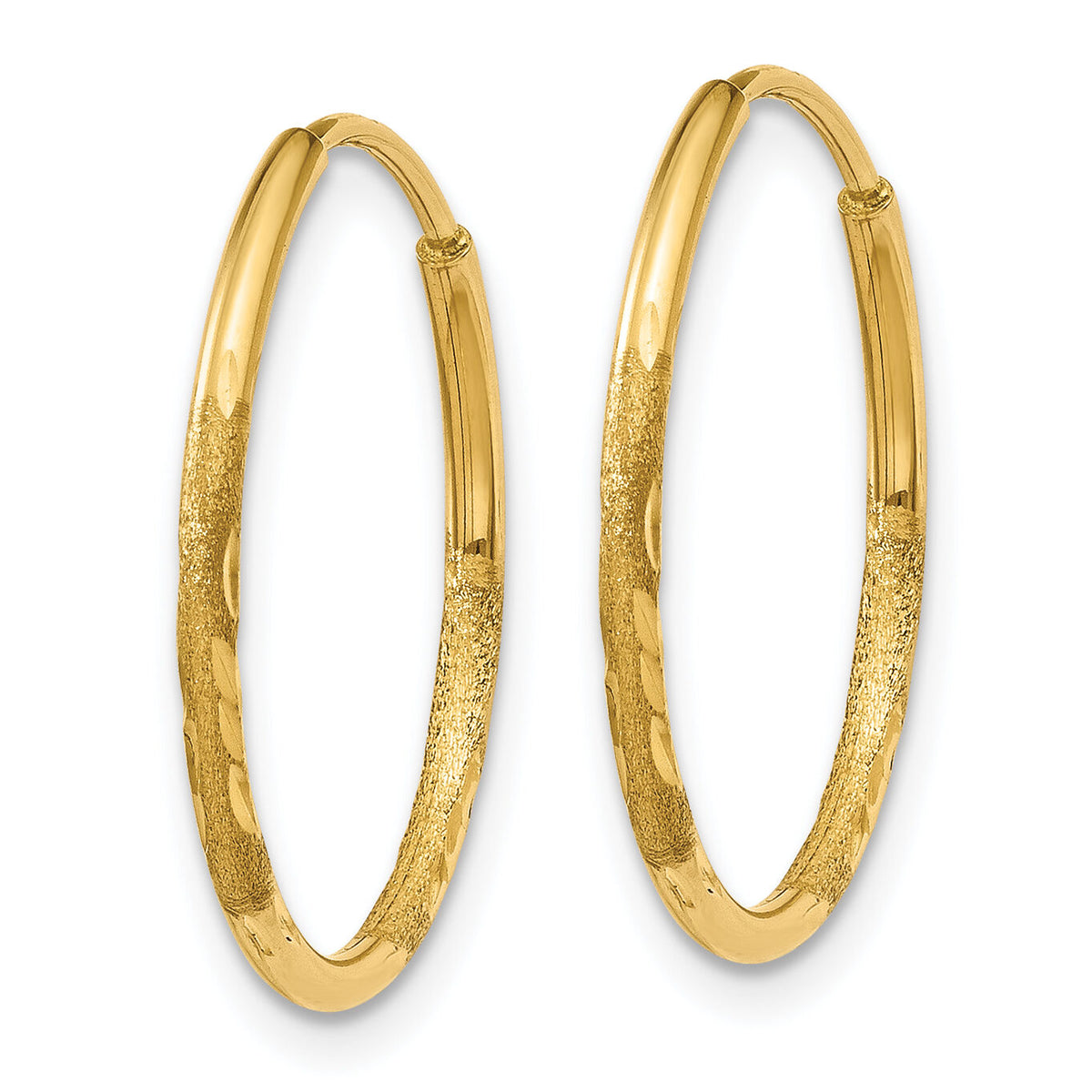 14k 1.20mm Diamond-cut Endless Hoop Earring-XY1218