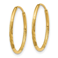 14k 1.20mm Diamond-cut Endless Hoop Earring-XY1218
