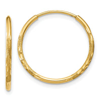 14k 1.20mm Diamond-cut Endless Hoop Earring-XY1218