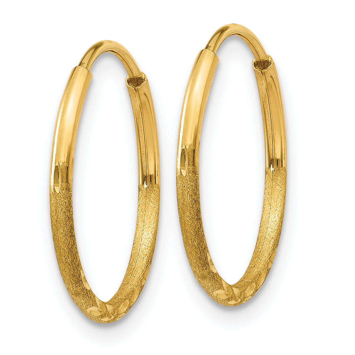 14k 1.20mm Diamond-cut Endless Hoop Earring-XY1219