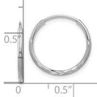14K White Gold 1.20mm Diamond-cut Endless Hoop Earring-XY1219W