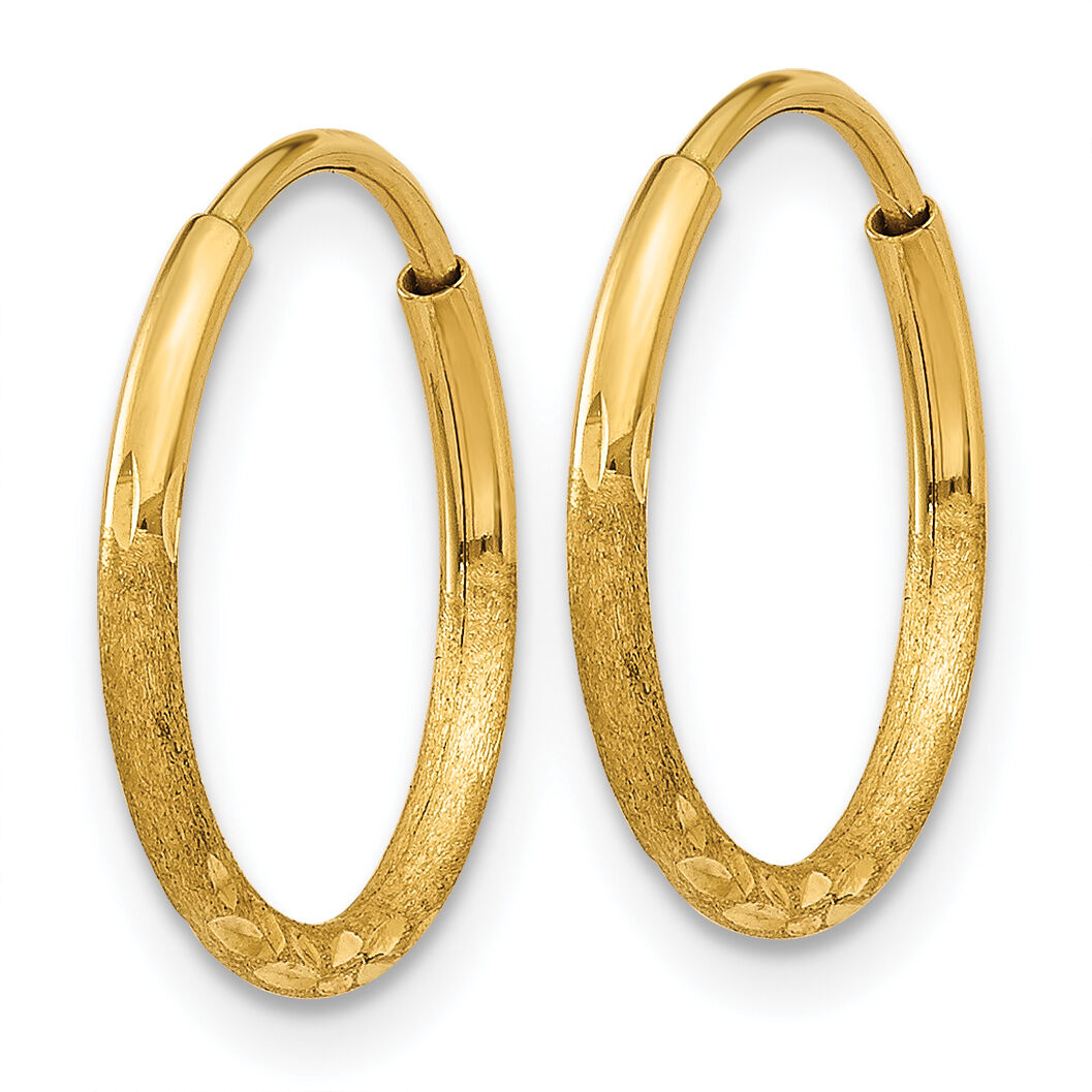 14k 1.20mm Diamond-cut Endless Hoop Earring-XY1220