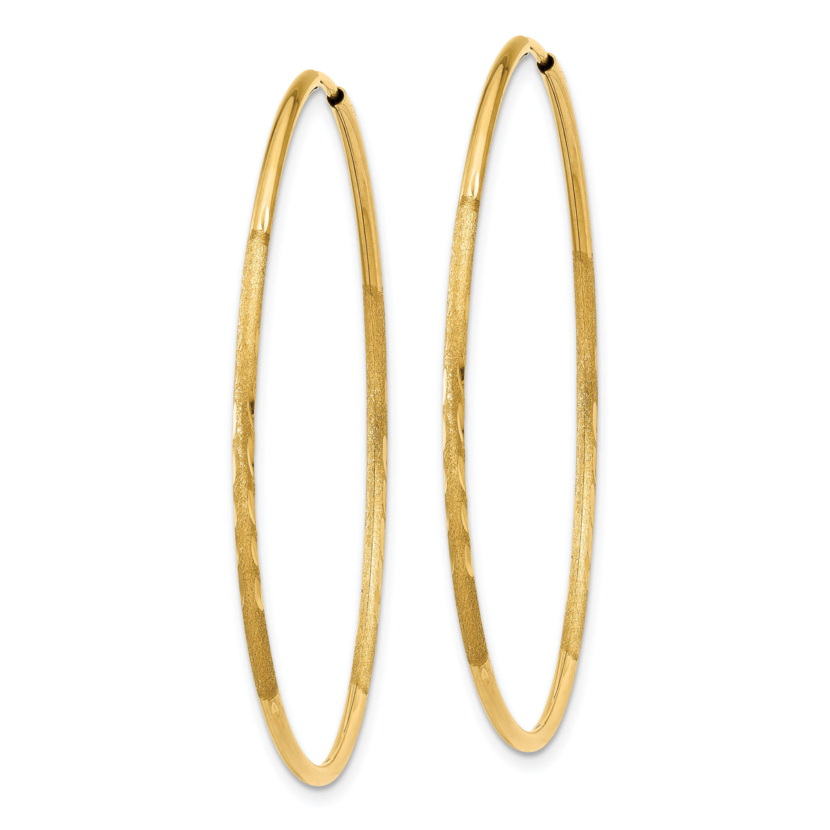 14k 1.20mm Diamond-cut Endless Hoop Earring-XY1221