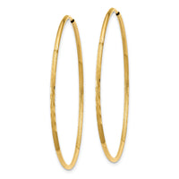 14k 1.20mm Diamond-cut Endless Hoop Earring-XY1221