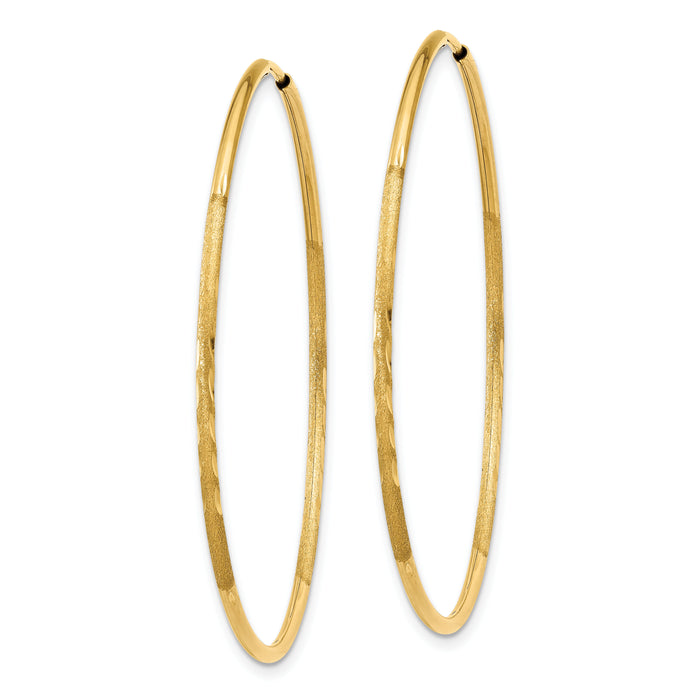 14k 1.20mm Diamond-cut Endless Hoop Earring-XY1221