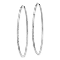 14K White Gold 1.20mm Diamond-cut Endless Hoop Earring-XY1221W